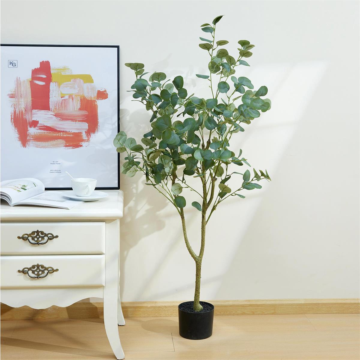 Artificial Eucalyptus Potted Plant, 47.24"H