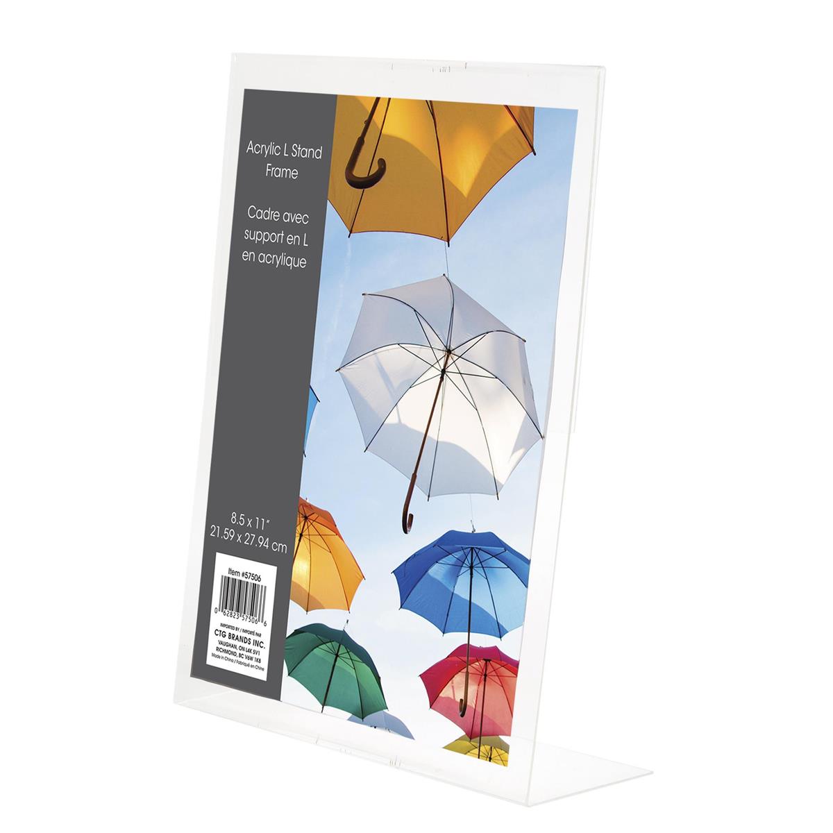 Acrylic L Frame 8.5''x11''Lite duty Document Size, plastic film