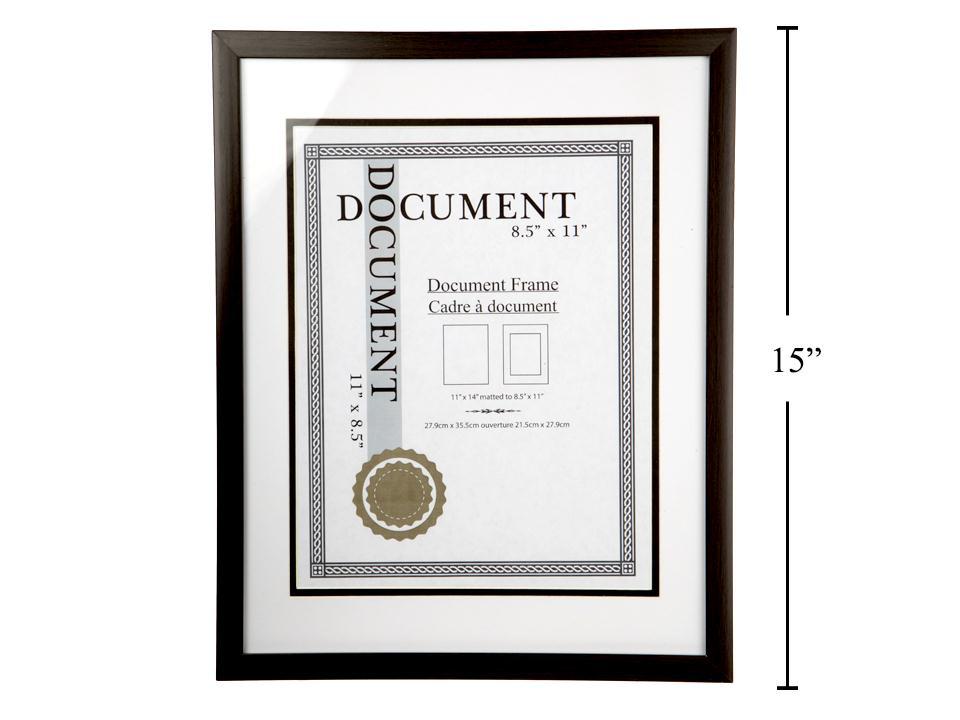 KG Value Document Frame 11x14" Matt 8.5x11" Black Woodgrain PS,