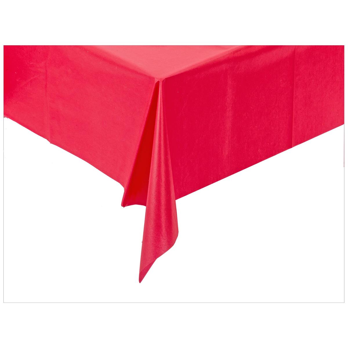 54" x 108" Plastic Tablecloth Red, pbh