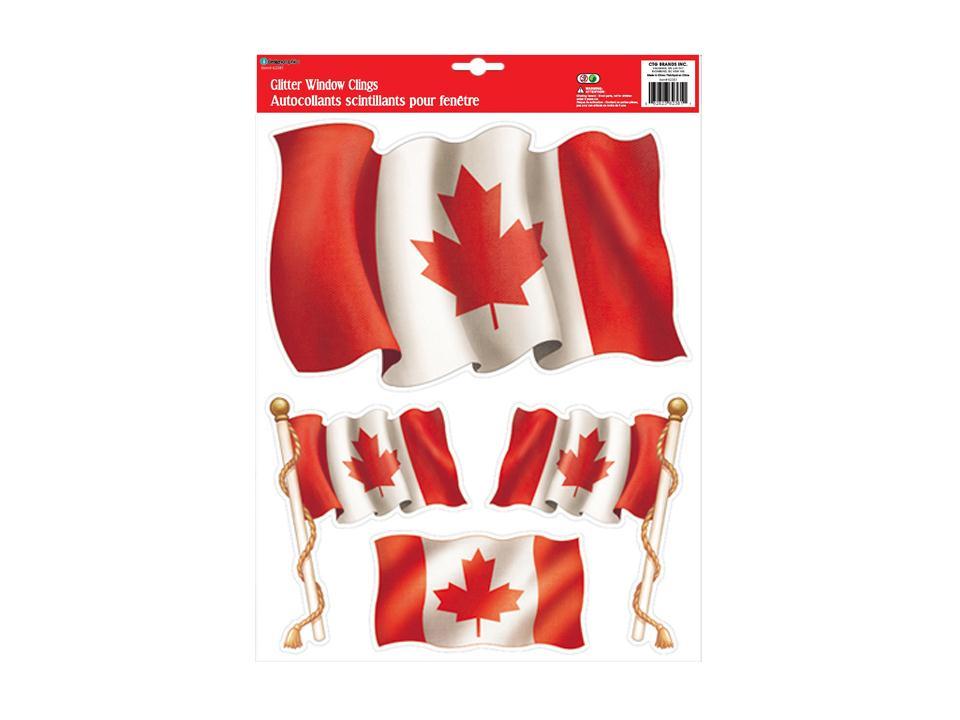 Canada Flag Glitter Window Clings, header