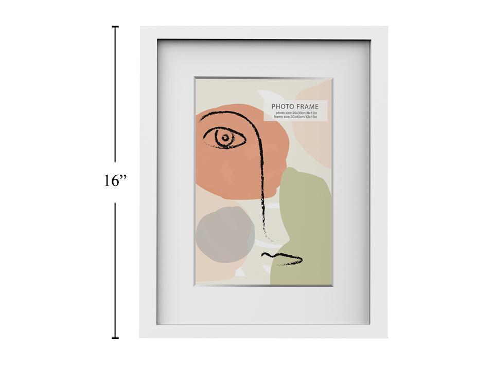Classic Frame 12x16"(7.8x11.8"), White, MDF, shippable box