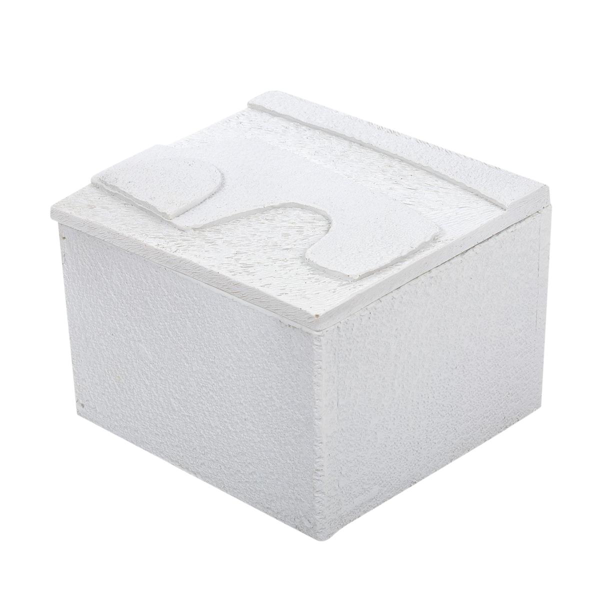 Decorative Storage Box, 4"x4"x3.2", Textured Polyresin
