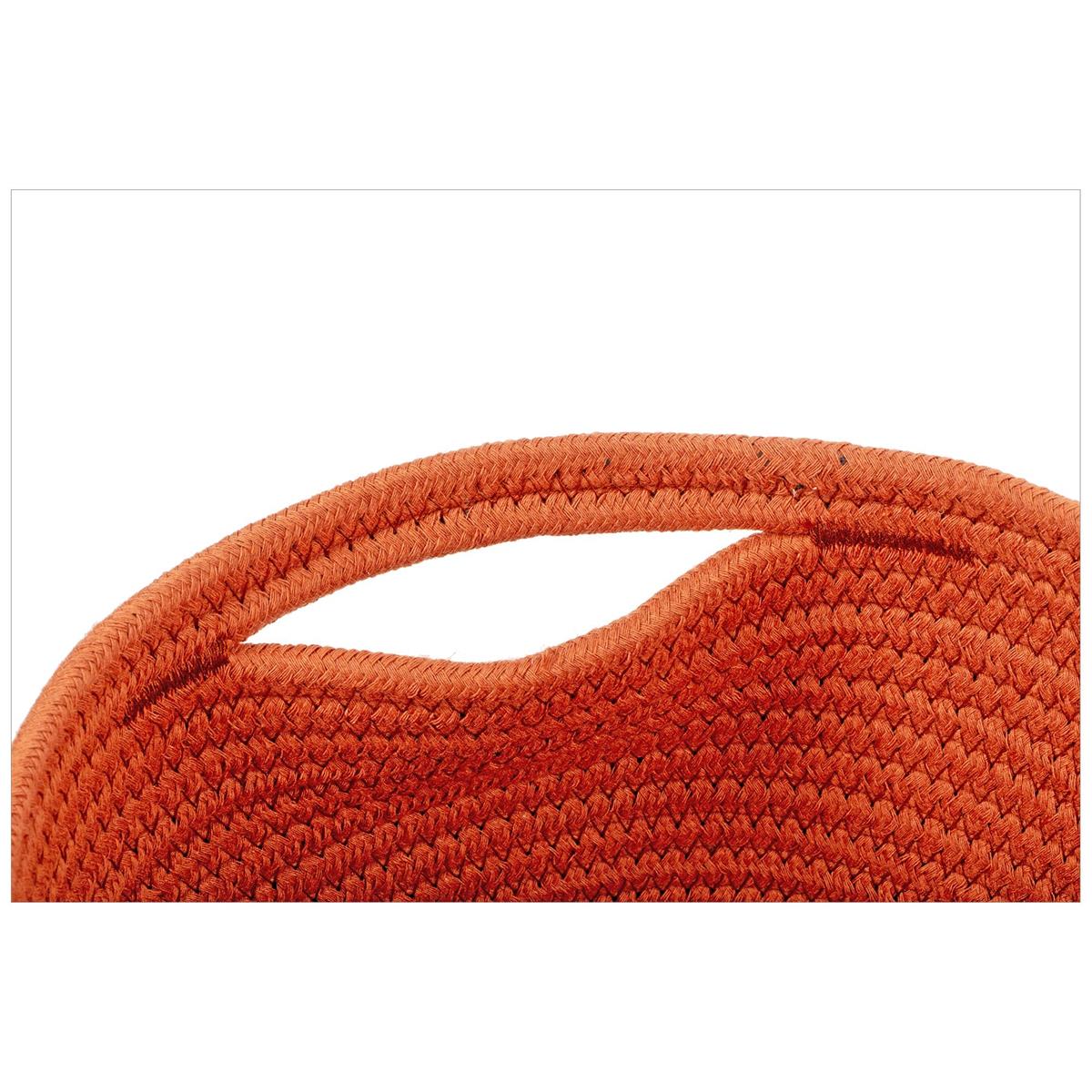 Set/3 Oblong Cotton Rope Baskets, Rust, L, M, S