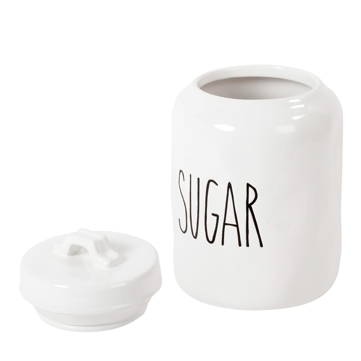 Farmhouse Modern Ceramic Sugar Jar ,D:3.94