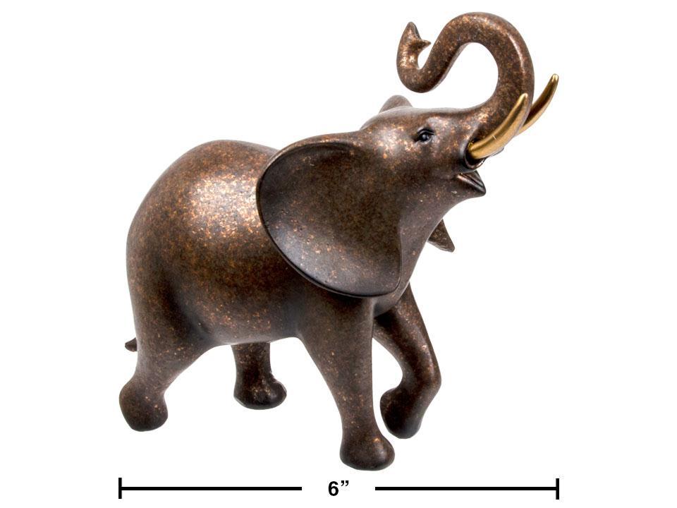 6.5x3.5x6.3" Polyresin Elephant FIgurine,