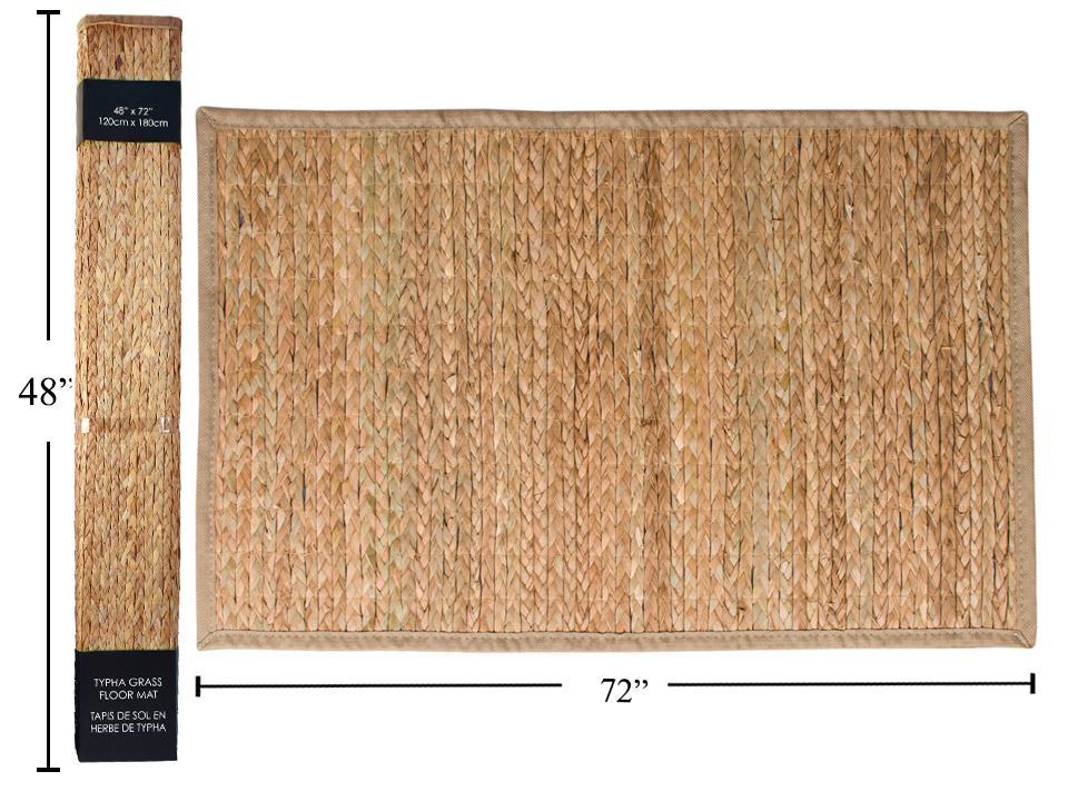 4x6' Typha Grass Floor Mat, Natural, open box