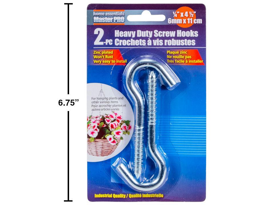 H.E. Master Pro, 2pc Screw Hooks Heavy Duty, b/c