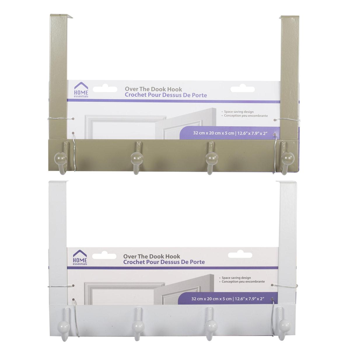 H.E. Over The Door Metal Hanger , 2 Col., t.o.c., White & Grey