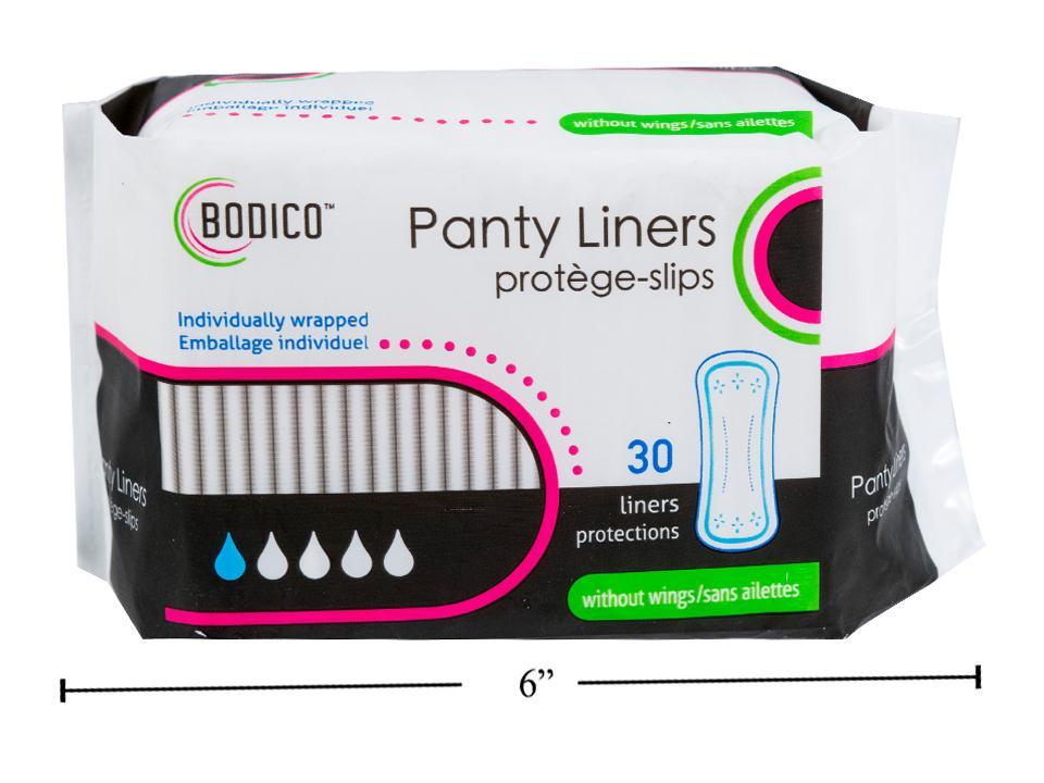 Bodico Panty Liner w/o Wings, 30pc/ bag, indwrapped, 15.5x6.8cm