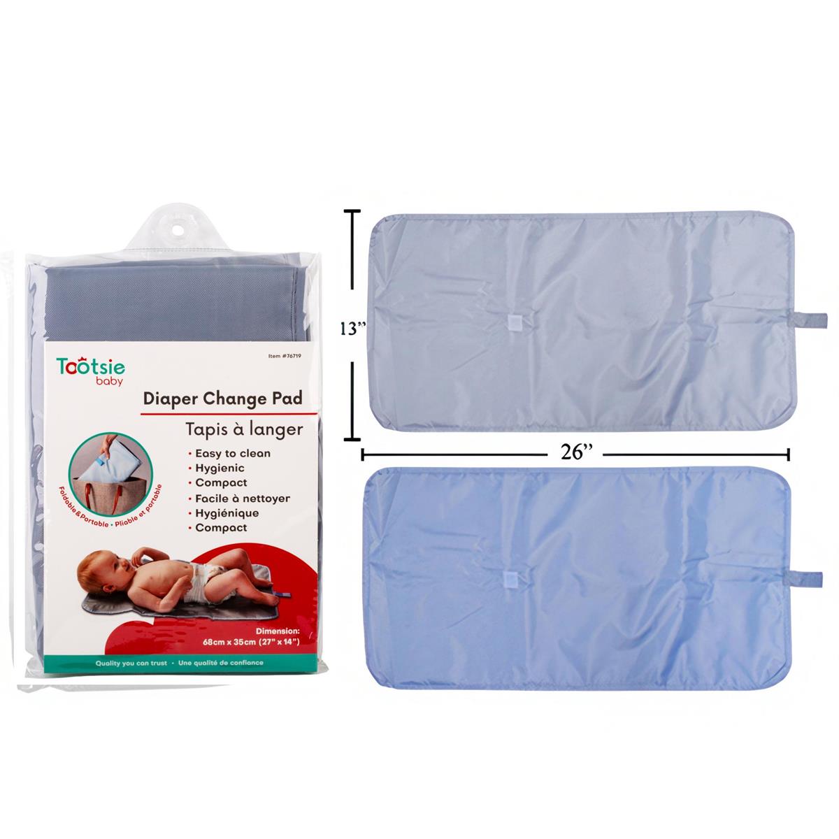 Tootsie Baby, Portable Diaper Changing Pad,68x35cm, 2col, PVC bag