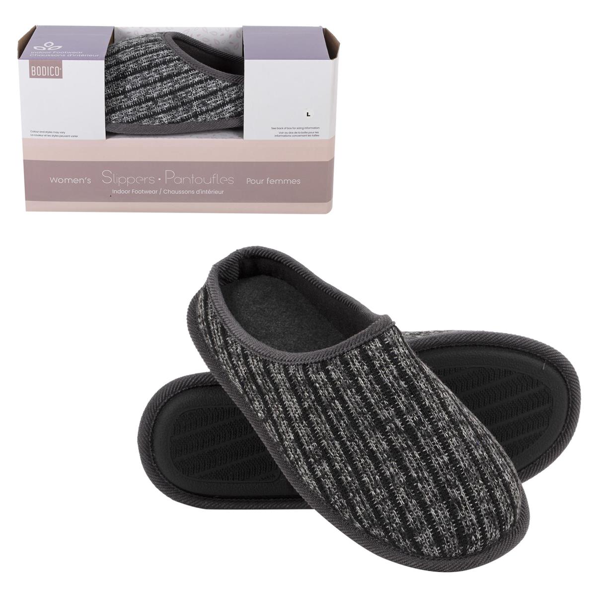Bodico, Women's Ribbed Slippers, 3 sizes, col box