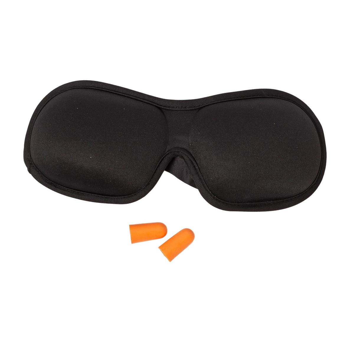 Global, Comfort Molded Eye Mask & Ear Plug Set, Black, col box