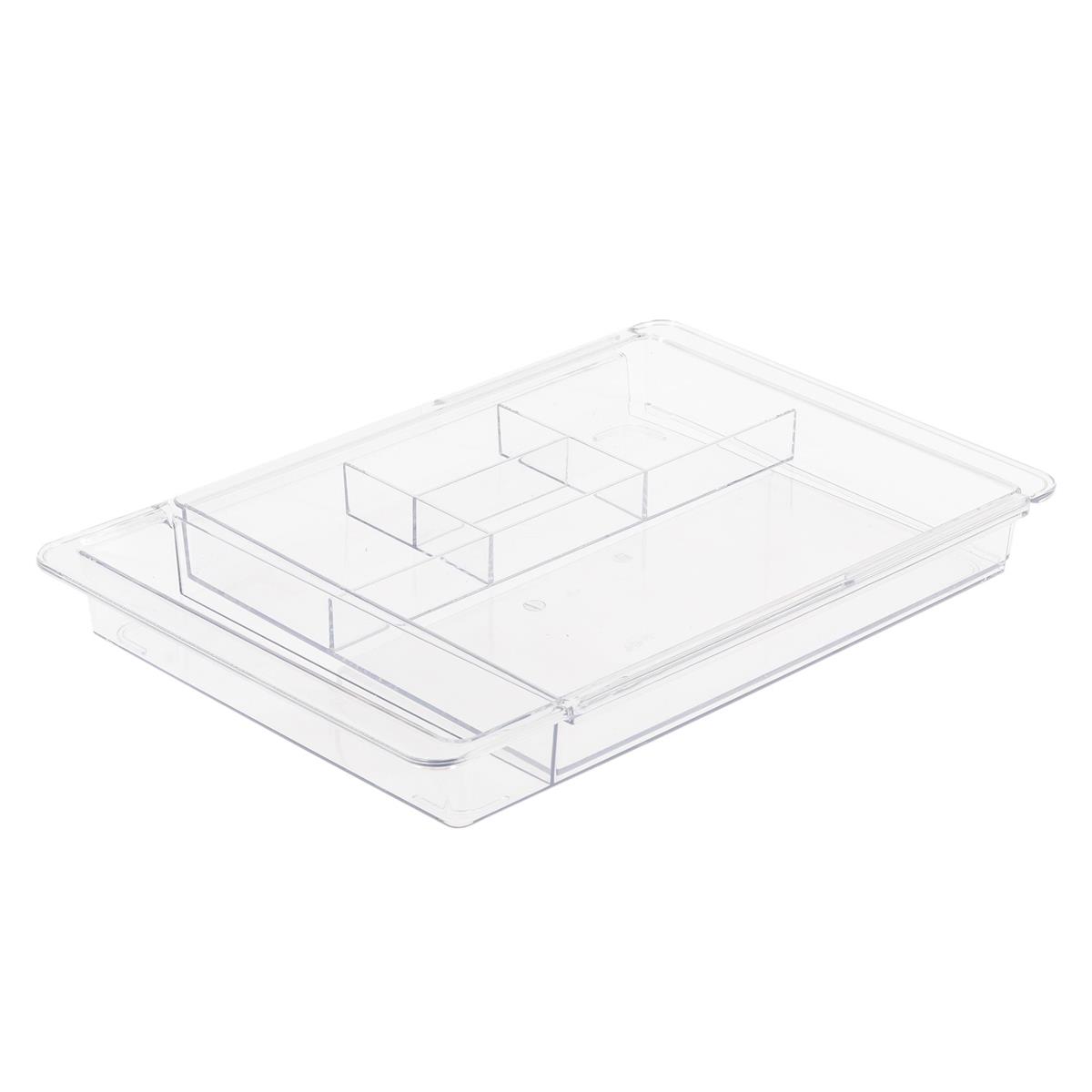Bodico, Expandable Drawer Organizer Tray, clear, 2948x20X3cm