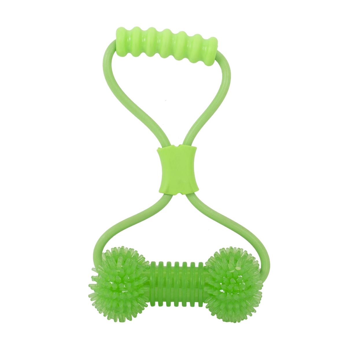 Spiney Rope PAWS Rope Tug Toy w/TPR Spiny Bone, 2/col, toc