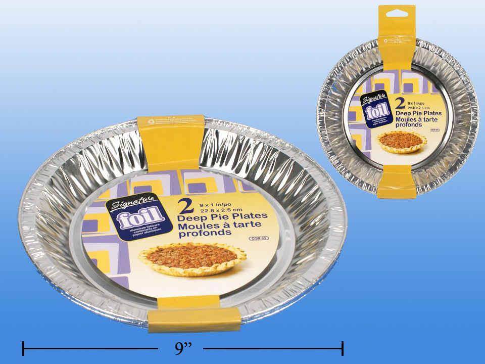 SiG.Kit 2pc 9" Foil Deep Pie Plates, 1" Deep (9"x1")