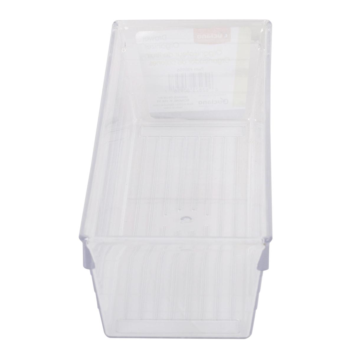 Luciano 9"x3"x2" Plastic Clear Drawer Organizer, label (HZ)