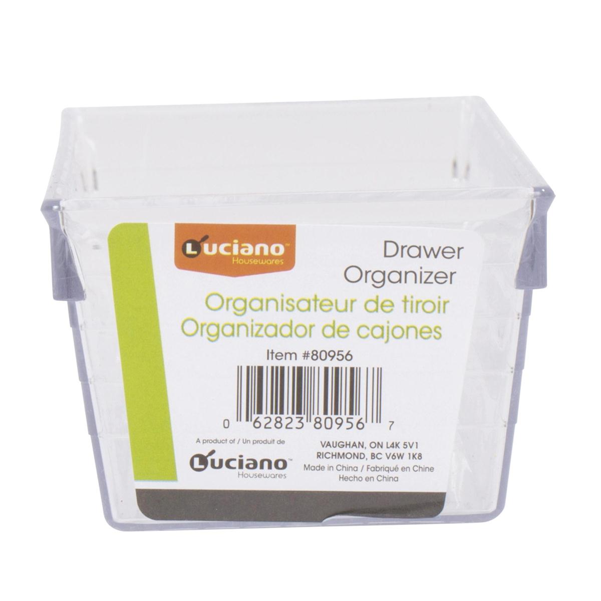 Luciano 9"x3"x2" Plastic Clear Drawer Organizer, label (HZ)