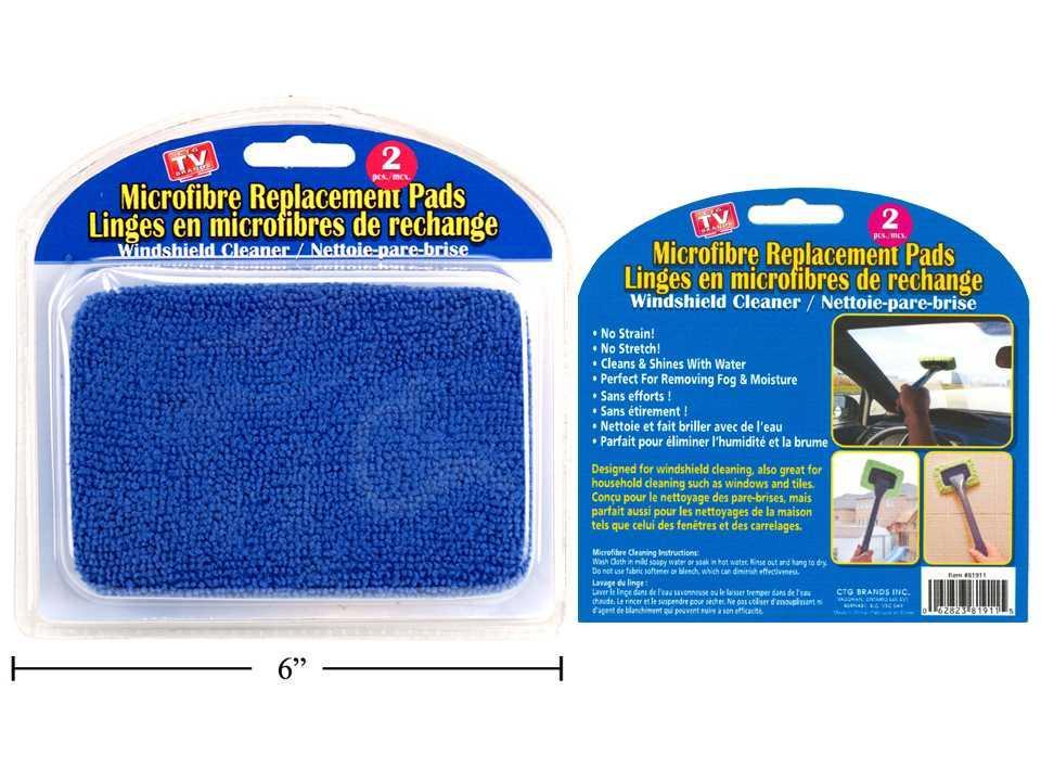 Focus Auto Windshield Cleaner Pads, 2pc. Set, Microfibre, clamshell
