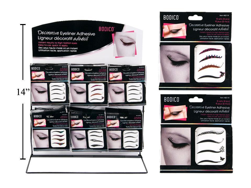 Bodico, eyeliner adhesive w/dpy, 12 Asst, 108pcs/dpy, pb w insert