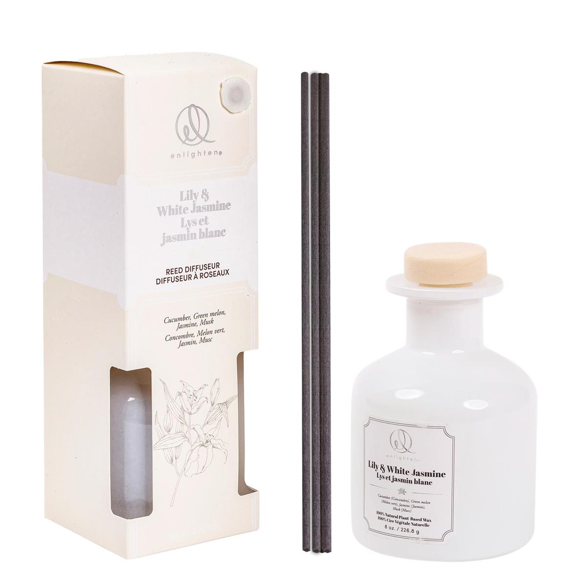 Enlighten 100ml Reed Diffuser, Lily + White Jasmine, Gift Boxed
