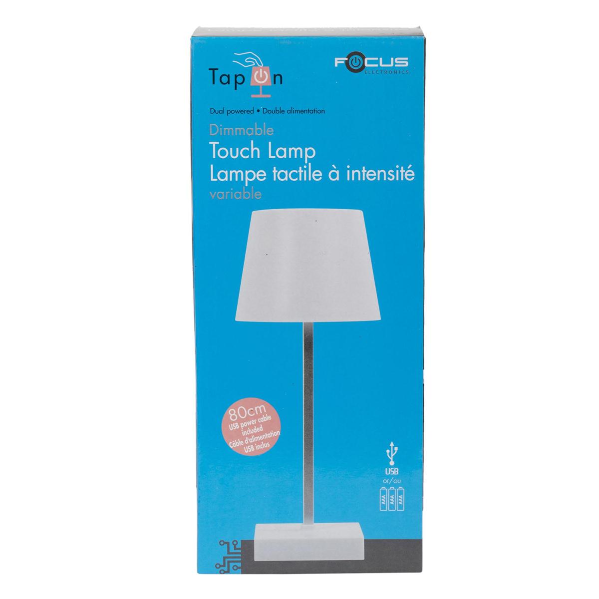 Tap On 3 Stages LED Table Lamp Dual Power USB/Batt. CBL incld.