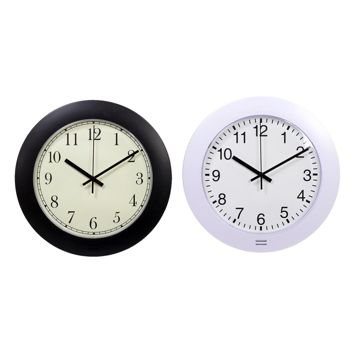 Focus Elec., Wireless Wall Clock Doorbell, Silent Sweep, 2 col, wbx