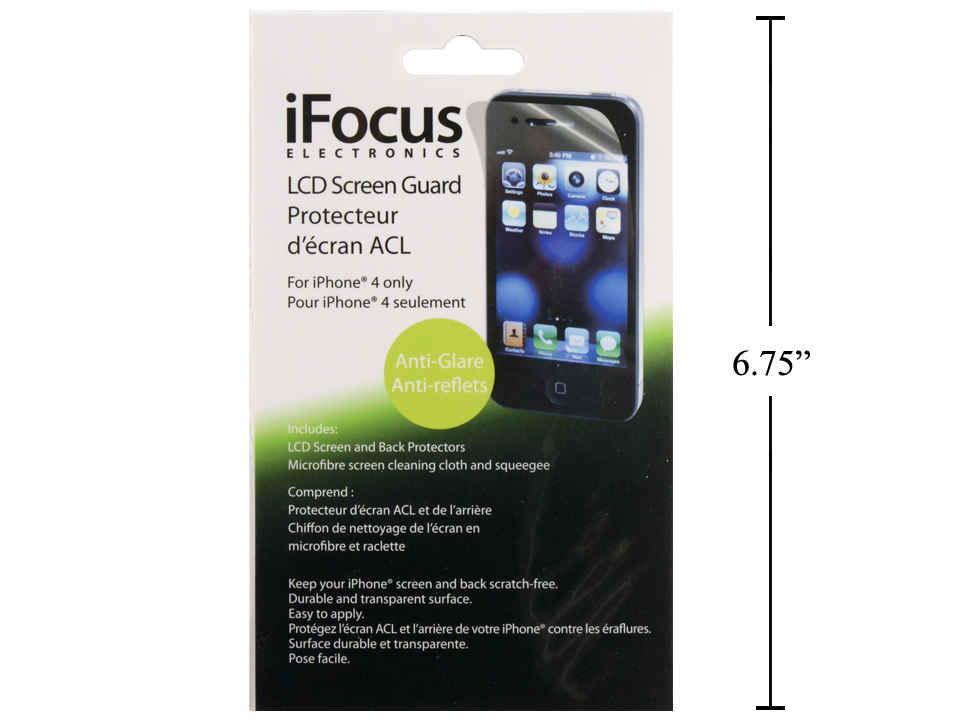 iFocus, iPhone 4/4S LCD Screen Guard w/Cloth & Scraper, sleeve