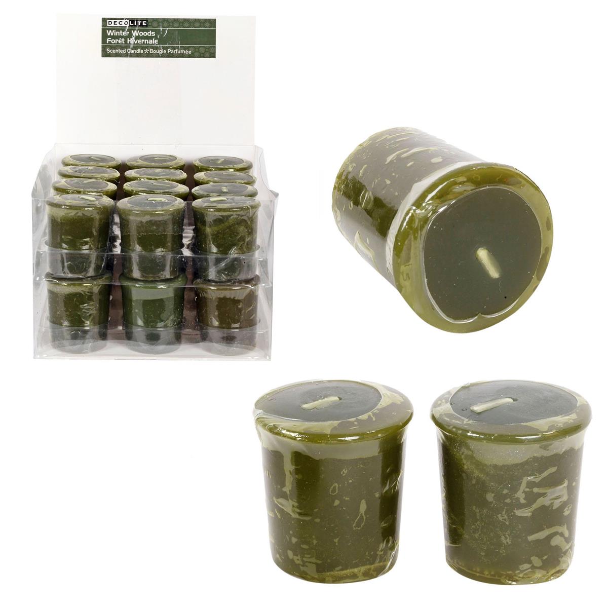 Deco L. Scented Votive Candle, Winter Woods, 24/dsp