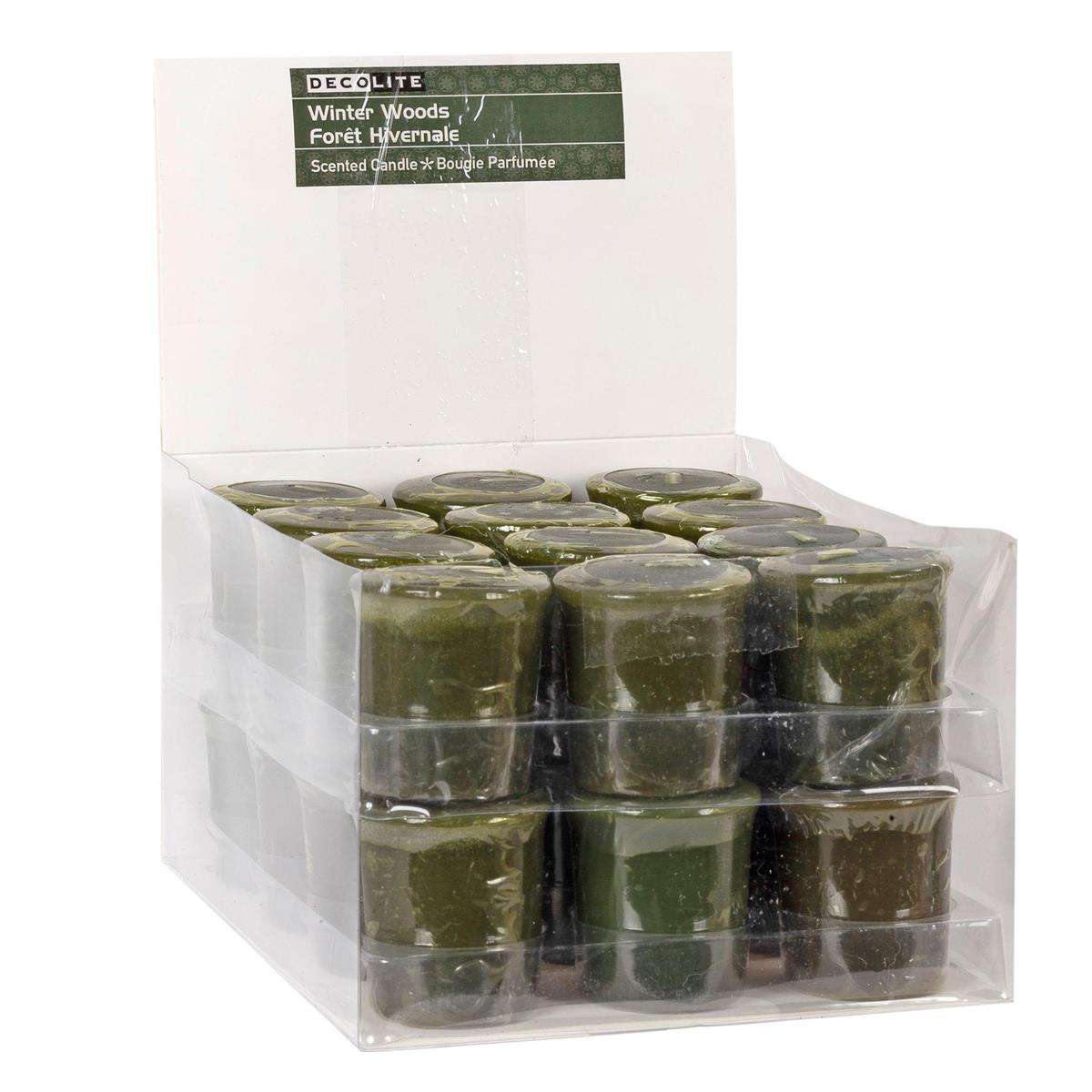 Deco L. Scented Votive Candle, Winter Woods, 24/dsp