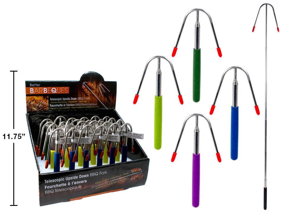 BBQ Telescopic Upside Down Fork, extends from 6.5"31", 4/C, 24/PDQ