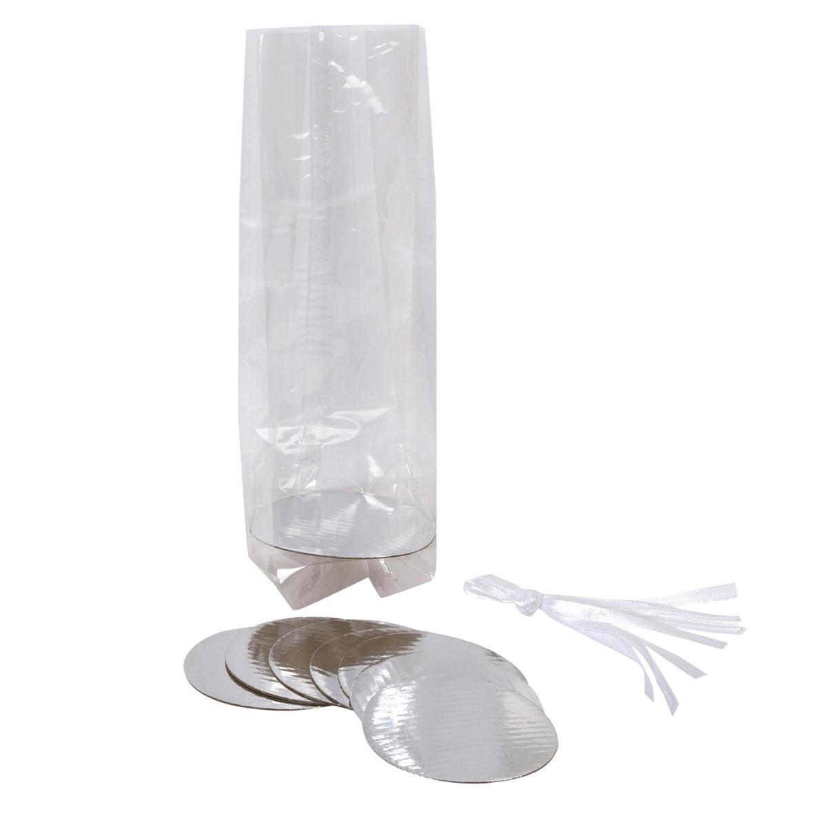 Luciano 24pc Cookie Bag set,8 bags +8 plates+8 ribbons,col.insert