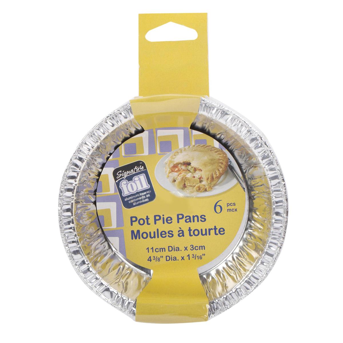 SiG.Kit 6pc Foil Pie Plates, col. insert w/ shrink + header