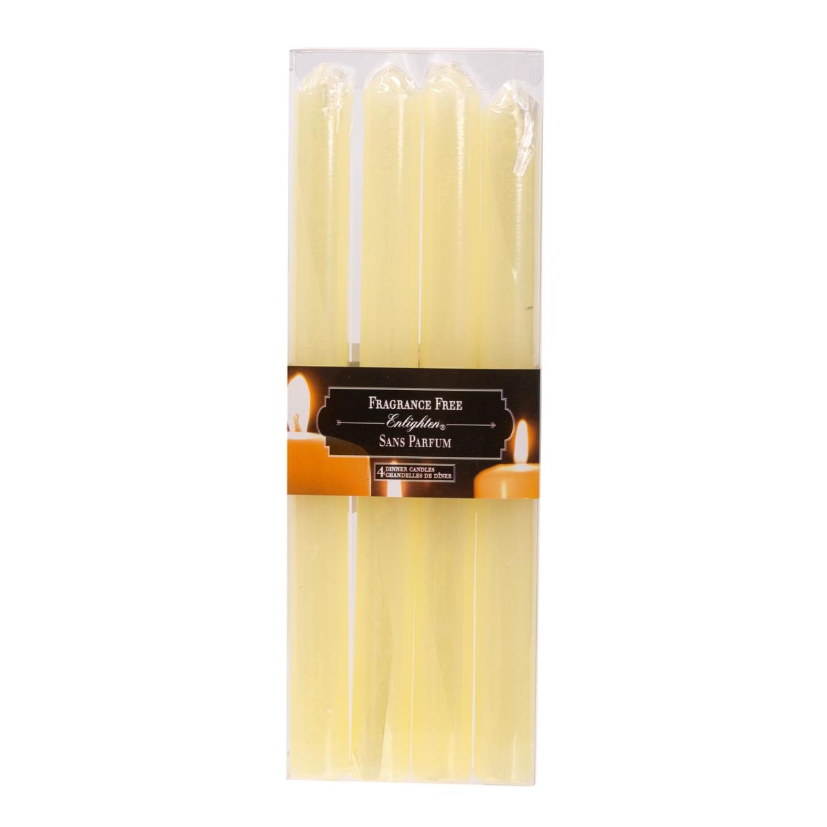 KG Enlighten 4Pk 10" Diner Candle, Ivory, Unscented (Az)