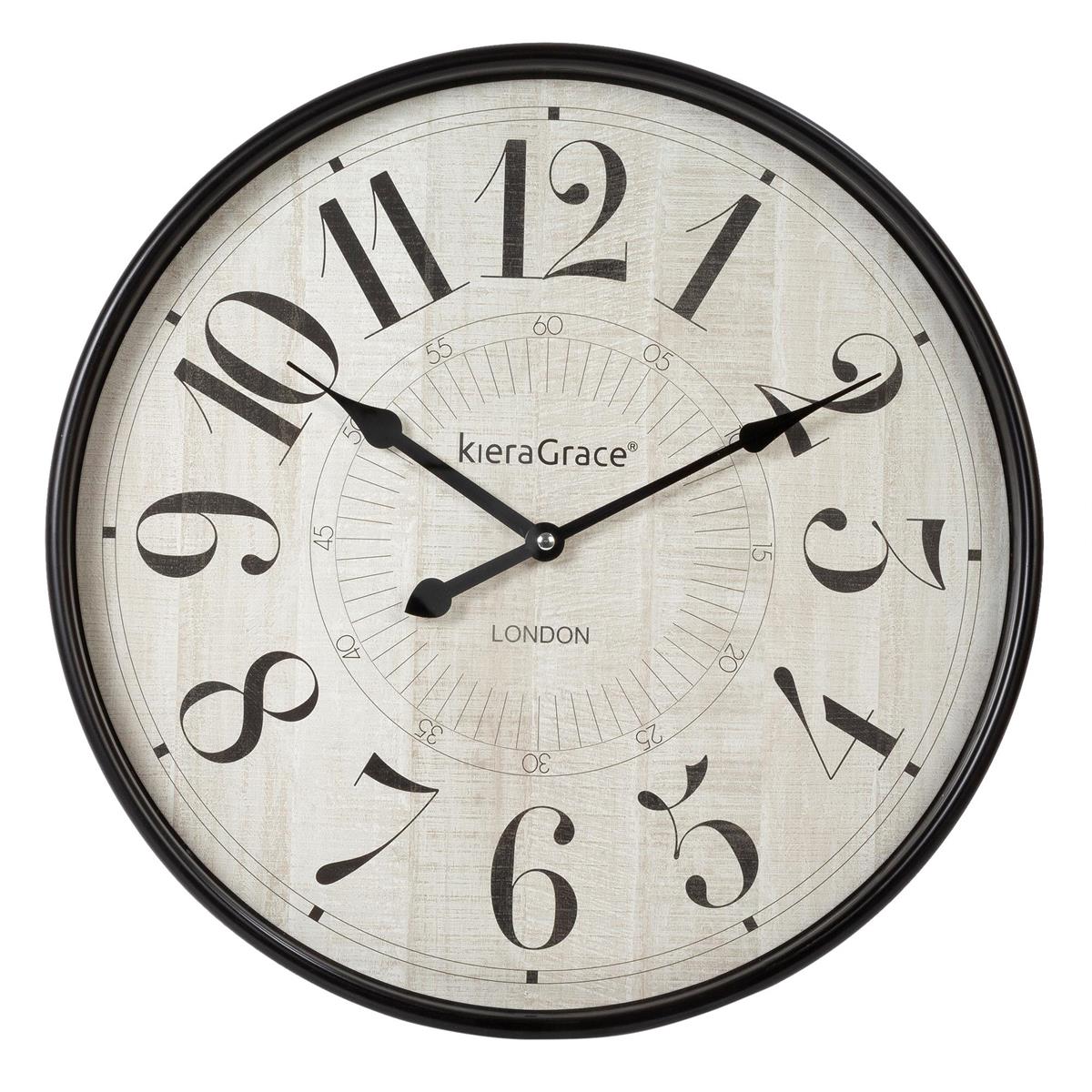 KG Rustic 16" Wall Clock Flat face, Brown Bx, Screws (tx)
