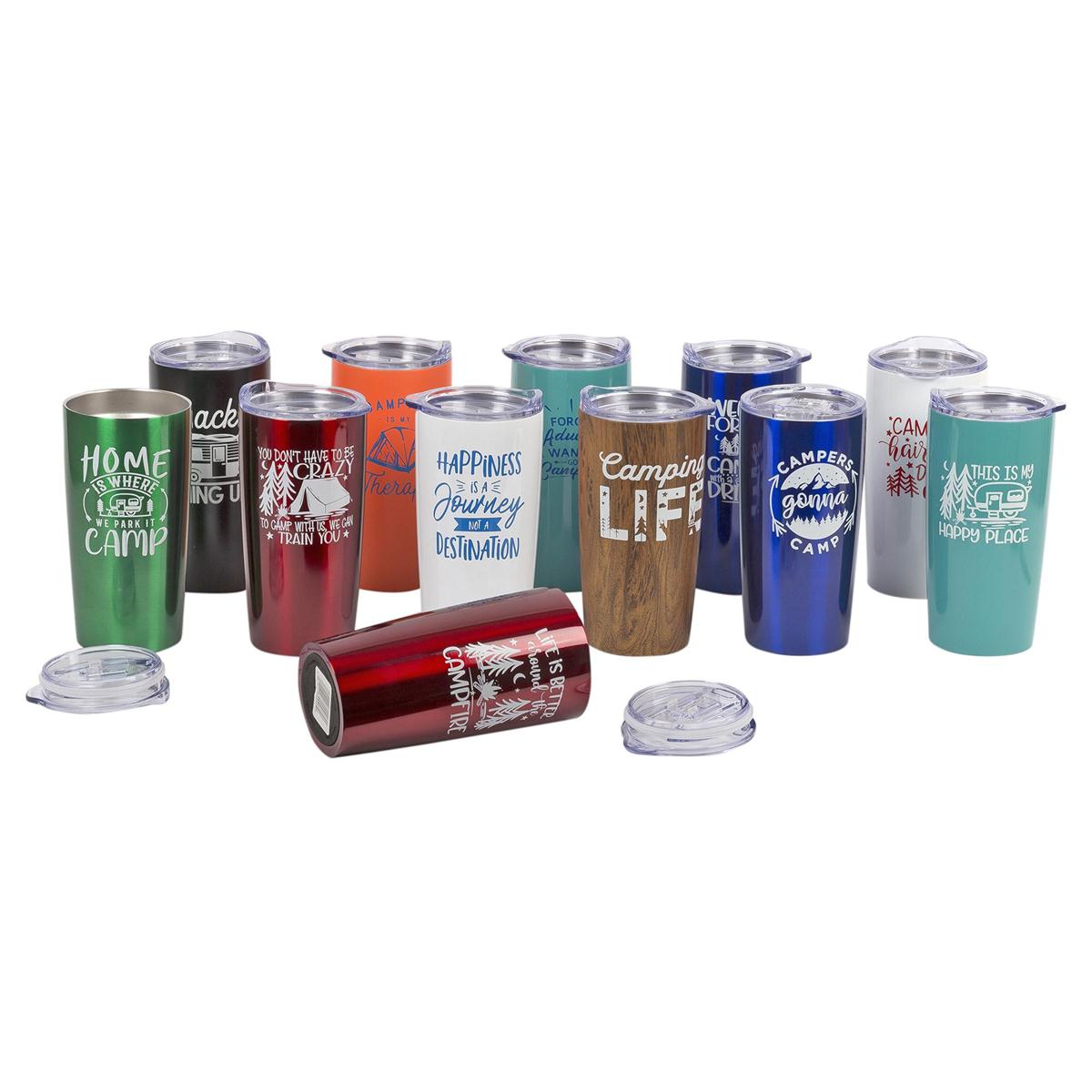 Camping 20oz. Double Wall Stainless Steel Tumbler, 12/s, 12/dsp