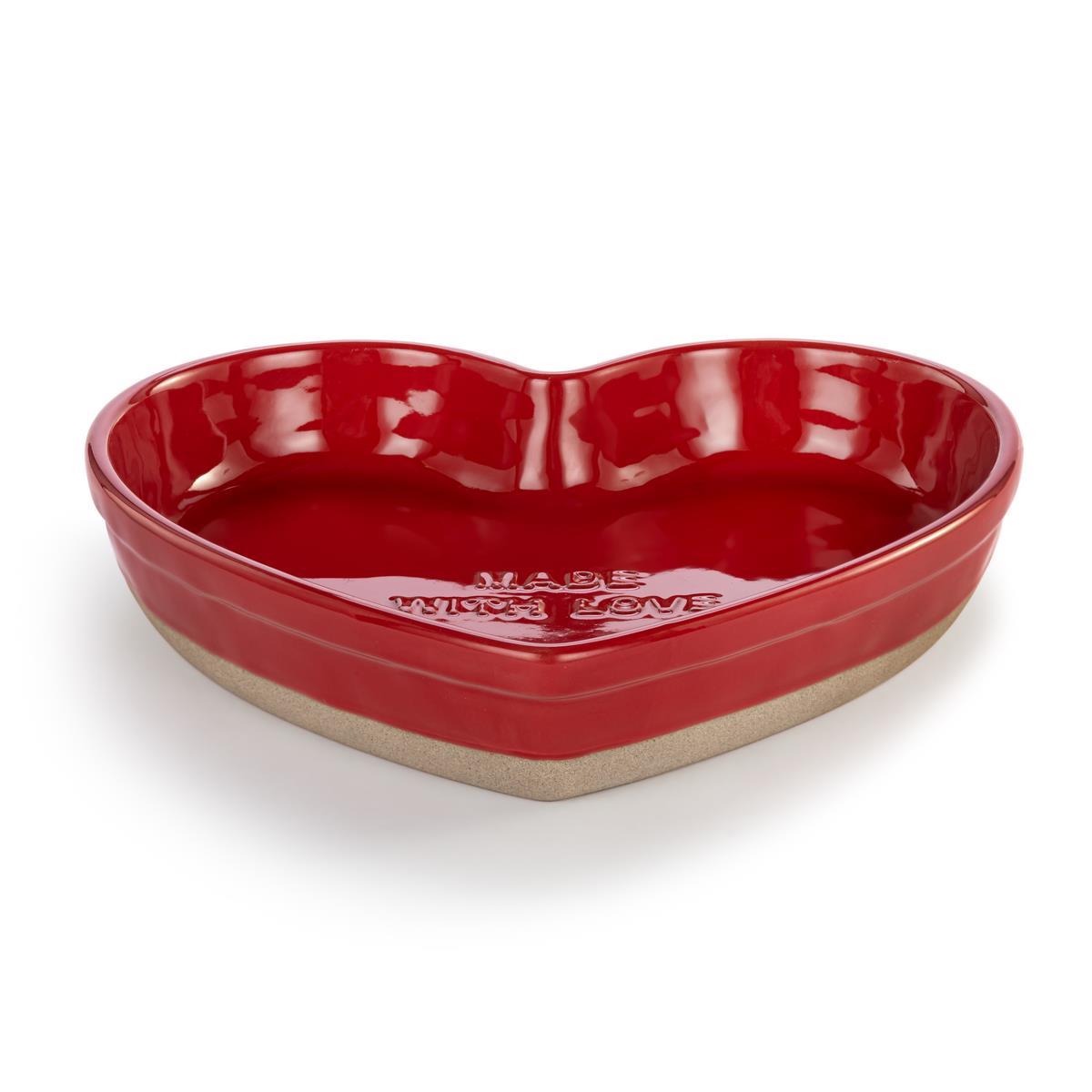 Red Made With Love Heart Baking Dish - 9.5in