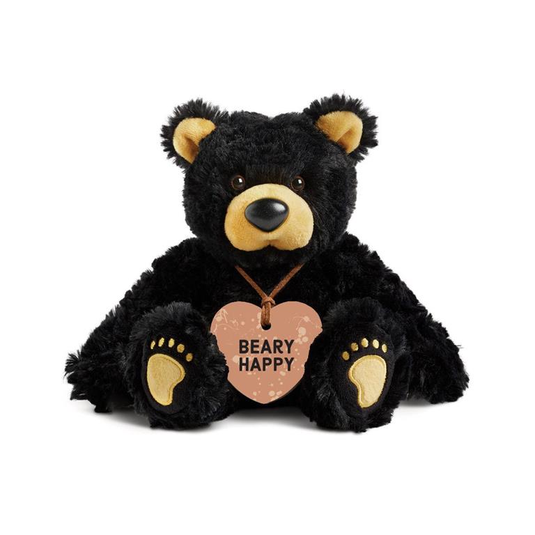 DEMDACO Bearfoots Honey Pot Bear Paper Clip Holder - Midnight Black Resin Desk Organizer 4.5 Inch