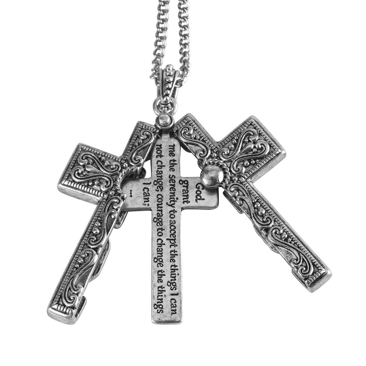 AMAZING GRACE CROSS MESSAGE LOCKET