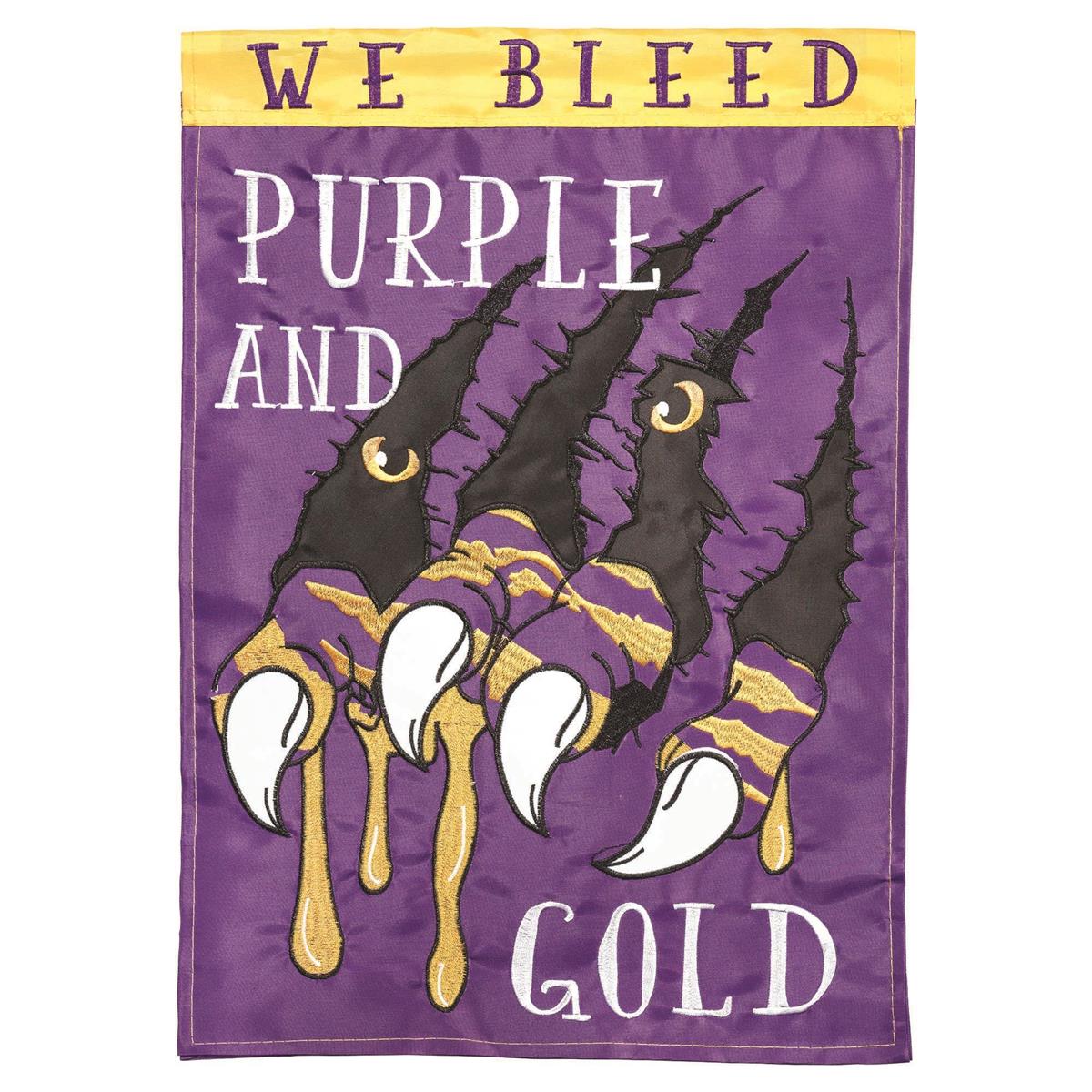 M011404 | Flag We Bleed Purple Gold 13x18