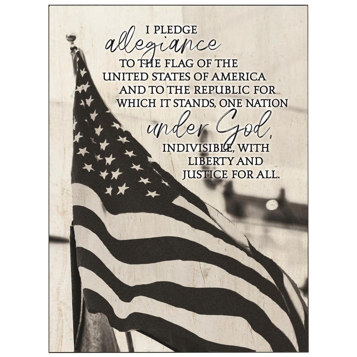Wall Plaque Pledge Allegiance 15x20 MDF