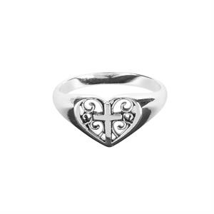 Dicksons Silver Plated Filigree Cross Ring - Size 8, Oval Openwork Design, Faith Jewelry