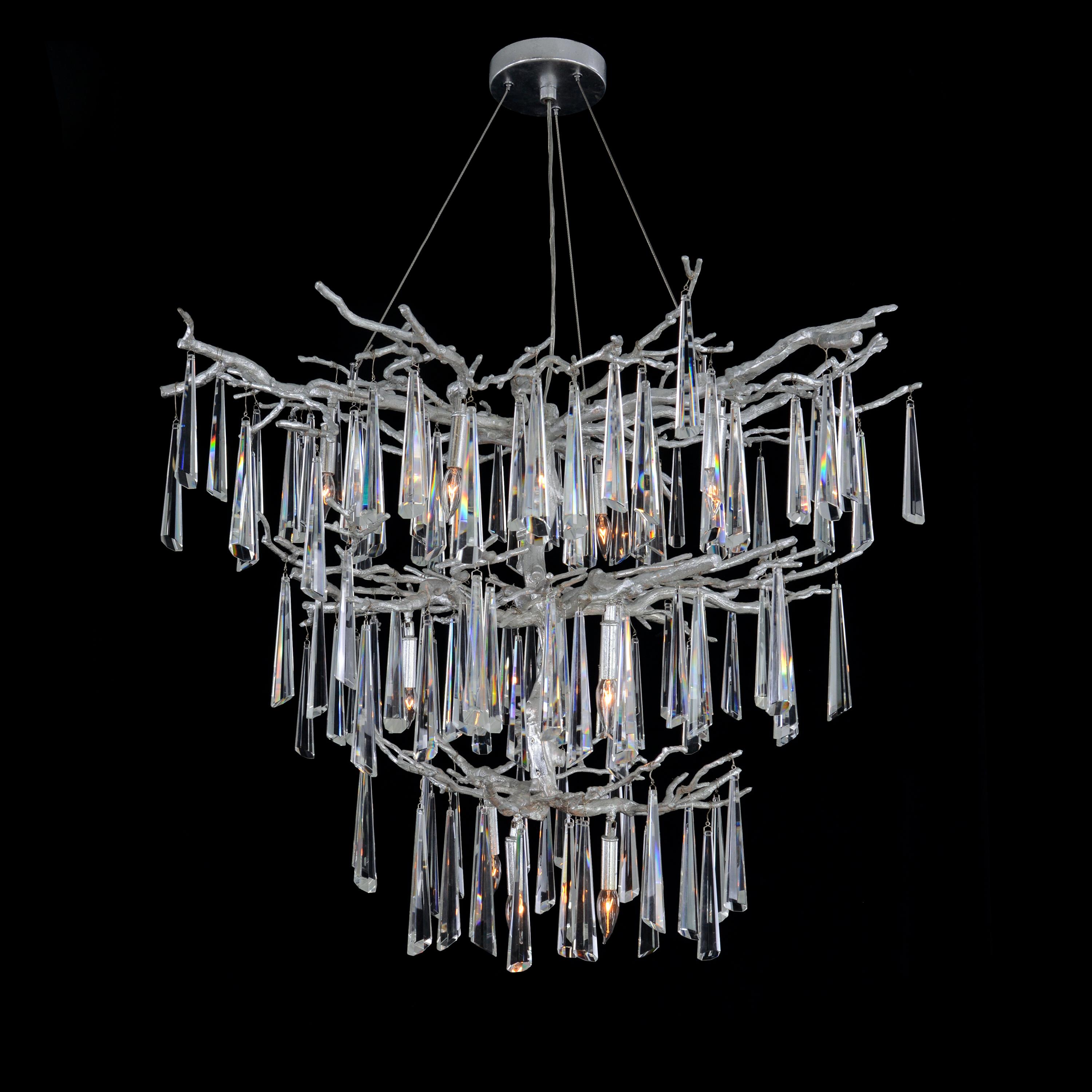 04HS34"H X 43"D LUCENT TWELVELIGHT CRYSTAL DROP CHANDELIER