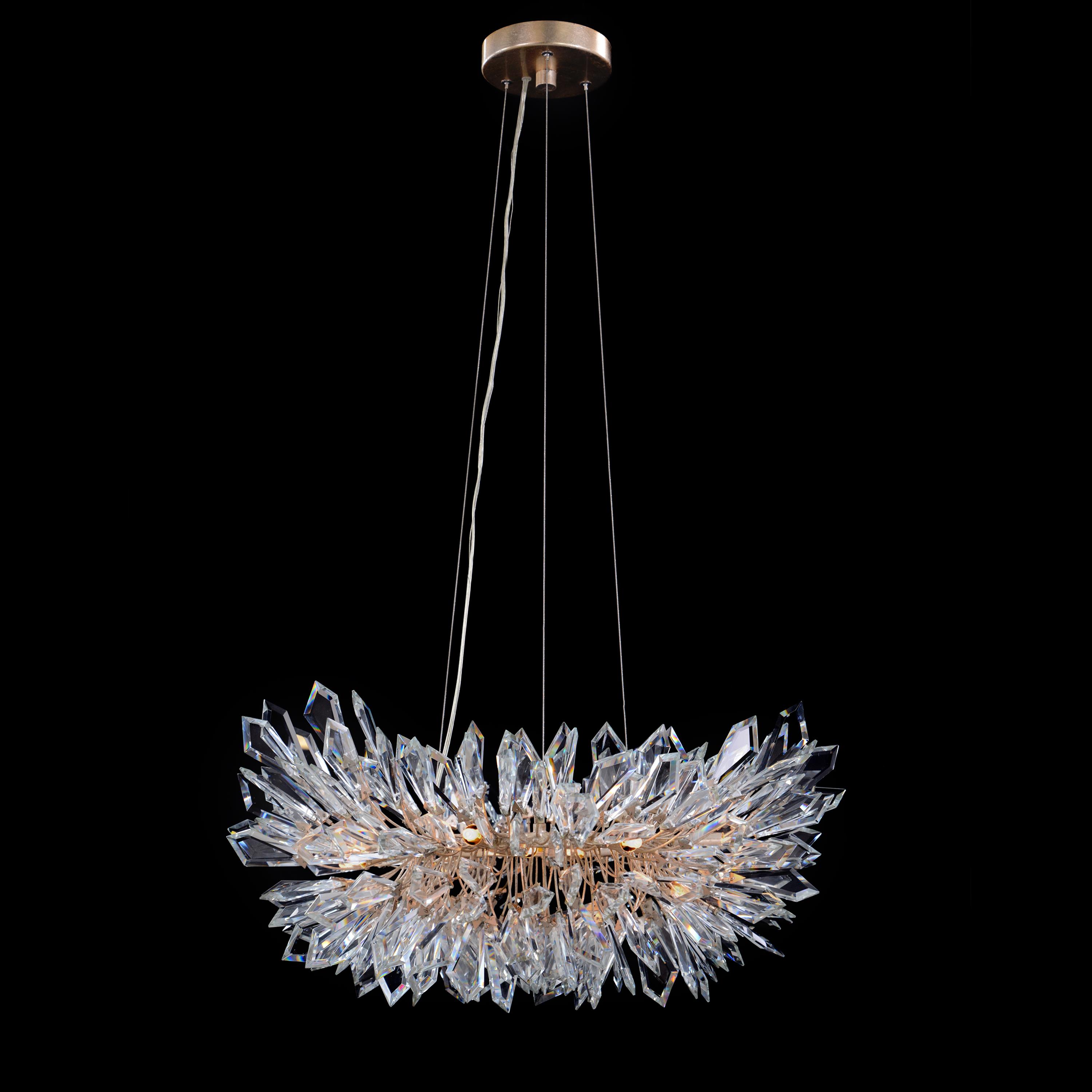 04HS 16"H X 31"W KOTTA THIRTEENLIGHT CUTCRYSTAL PENDANT CHANDELIER