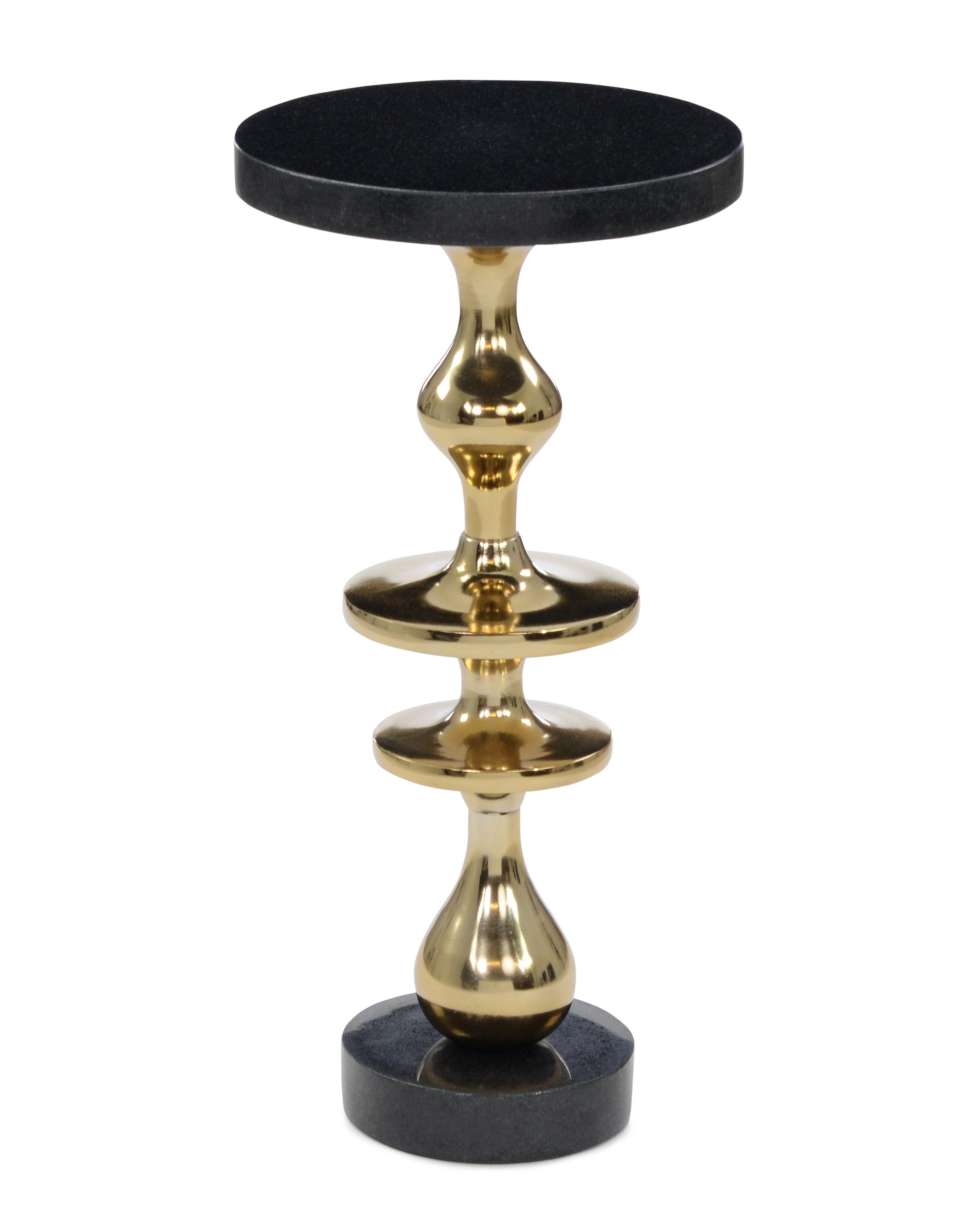 048"H X 20.5"W X 1"D MARTINI TABLE IN BRASS AND MARBLE