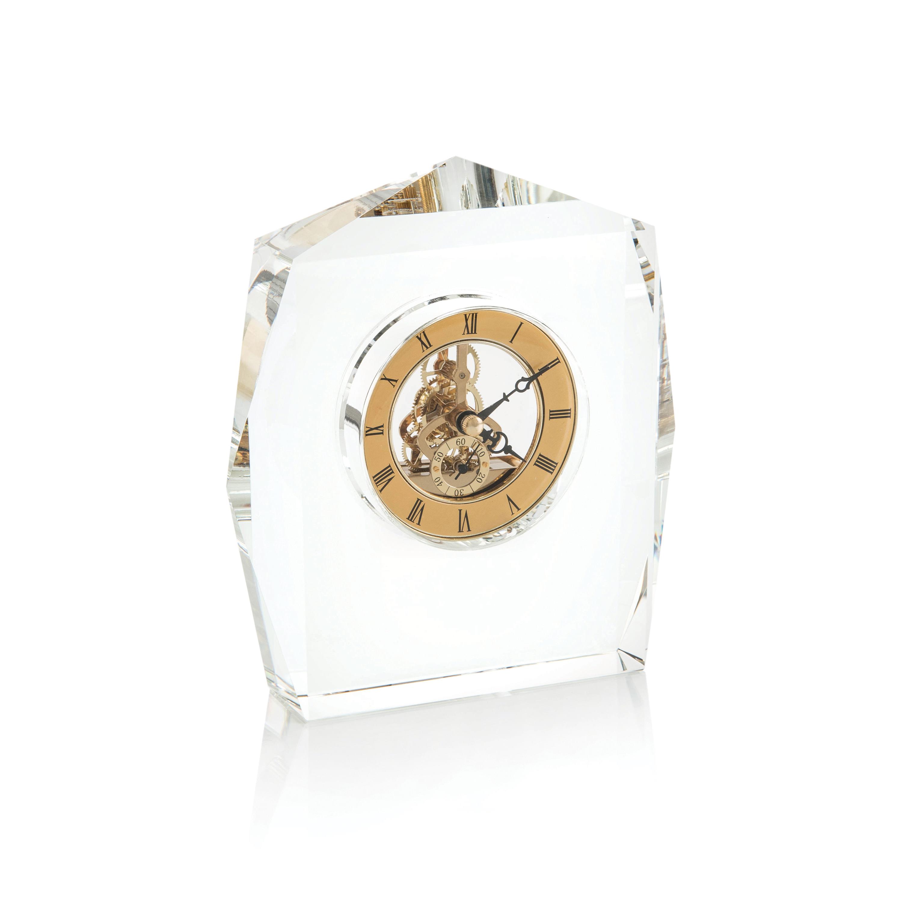 7.5Hx7Wx2.25D FACETED CLOCK