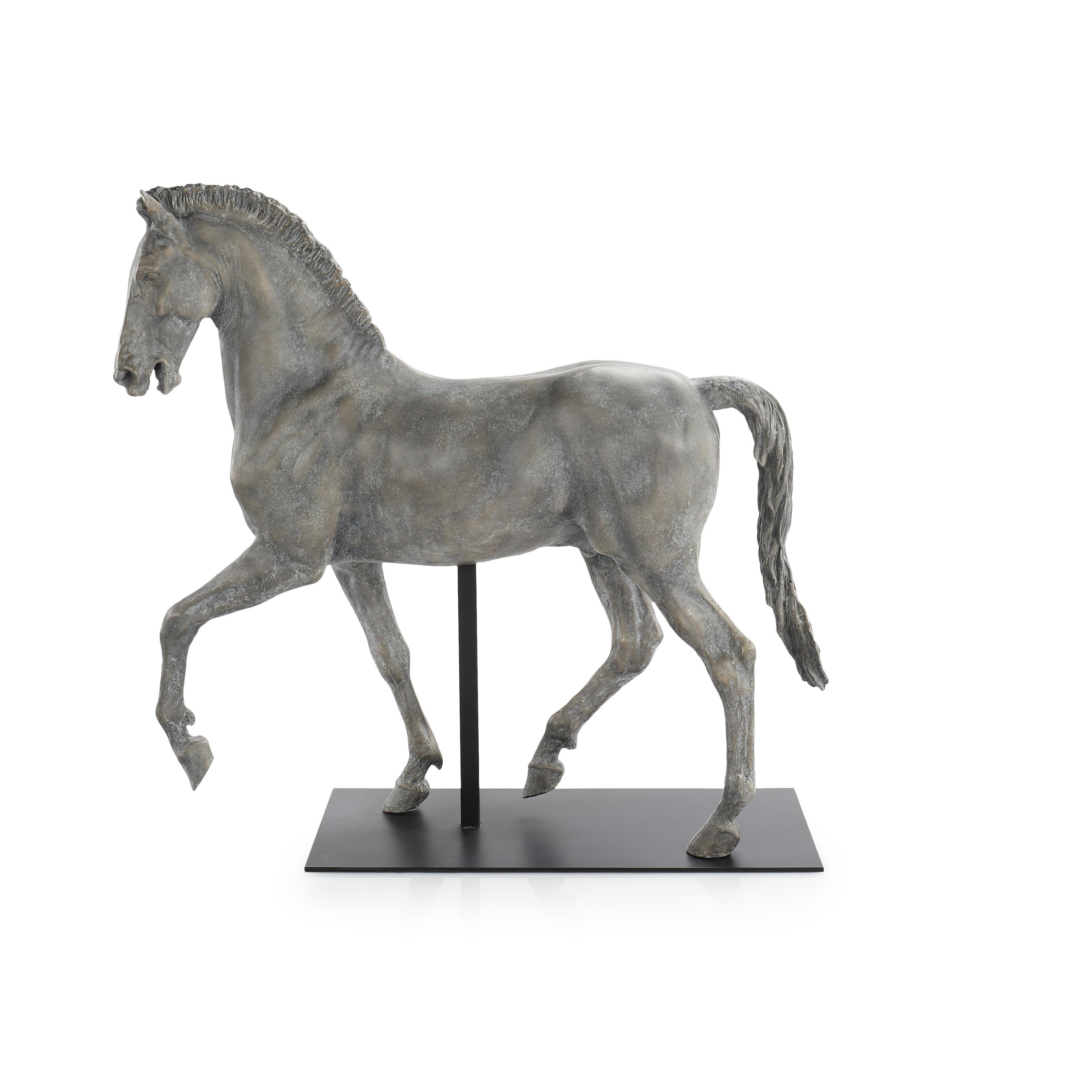 22Hx23 5Wx9D TROTTING HORSE SCULPTURE 22hx23-5wx9d-trotting-horse-sculpture