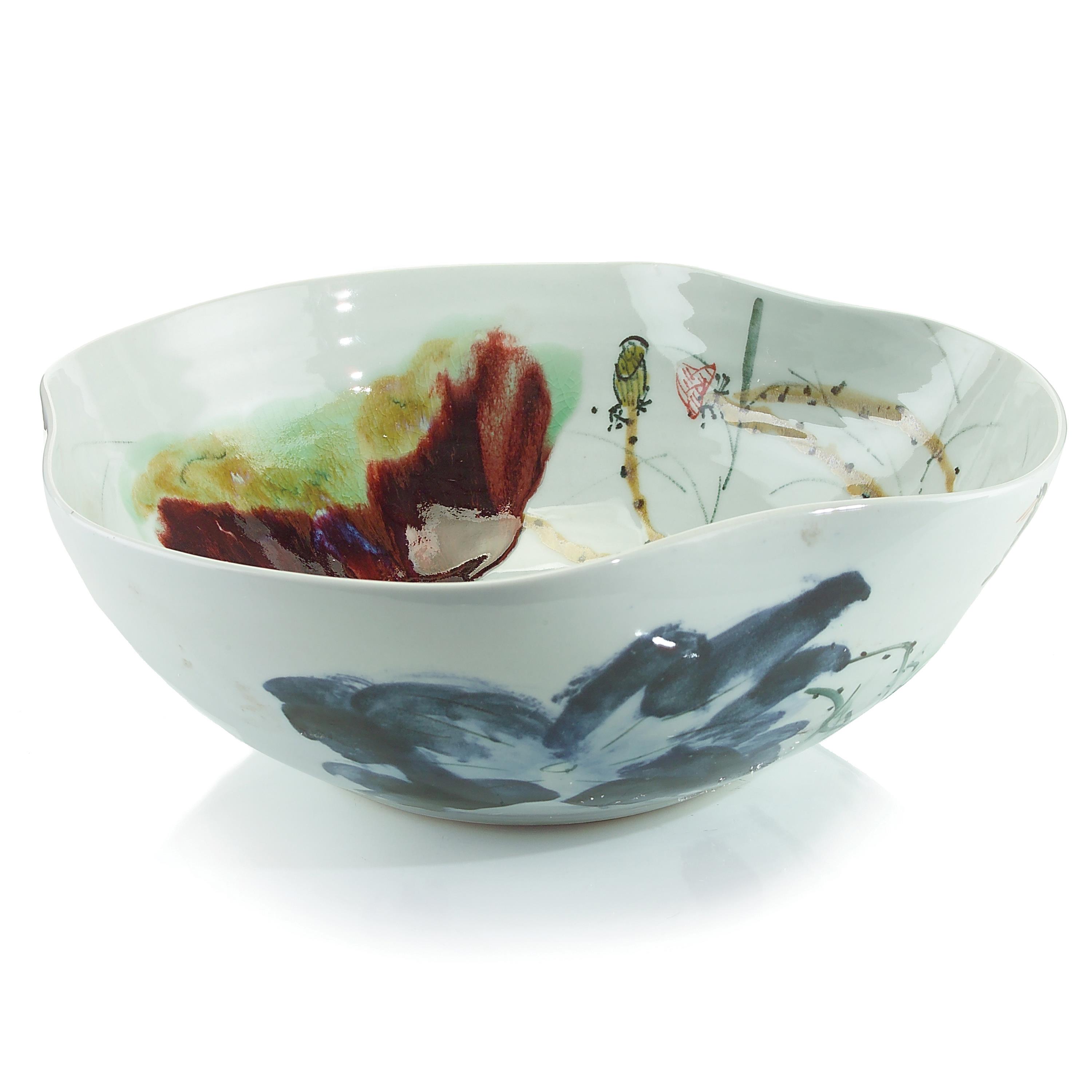 7Hx19D CURLED-RIM PORCELAIN BOWL