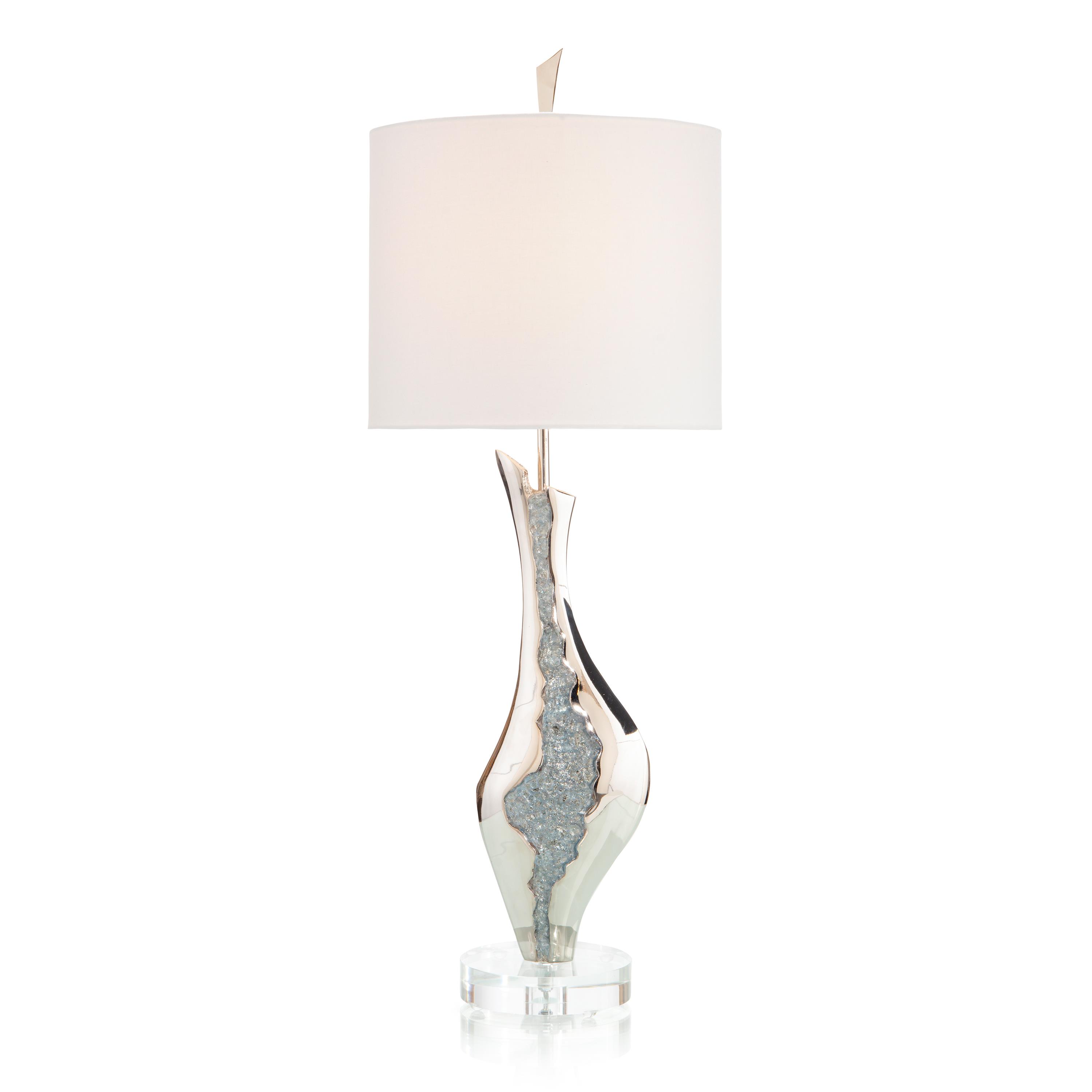HS39"H GLASS GEODE TABLE LAMP