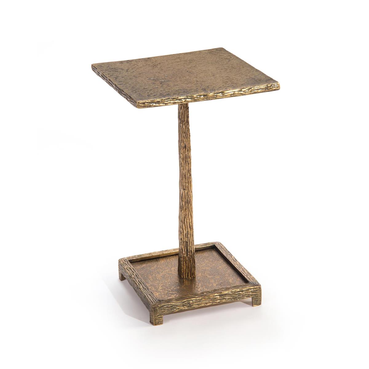 04H20"H X 12"W X 12"D TEXTURED ANTIQUE BRASS MARTINI TABLE